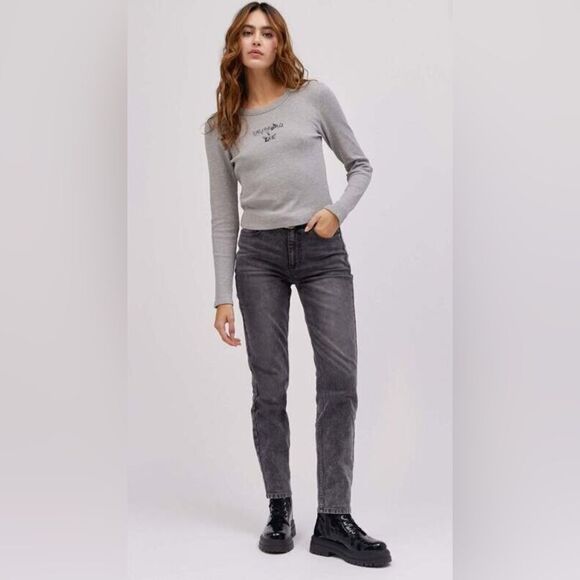 Lee x Daydreamer Women's High Rise 90’s Straight leg Jeans in washed black. 30 - Picture 11 of 11